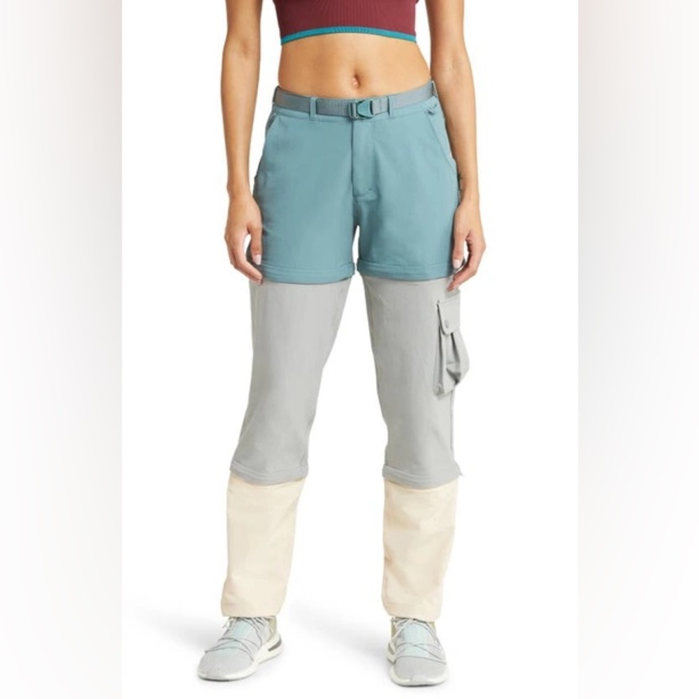 SOLD Outdoor Voices Zip-Off Convertible Belted RecTrek pants Large Blue Gray